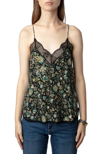 Zadig & Voltaire Christy Silk Camisole In Grey