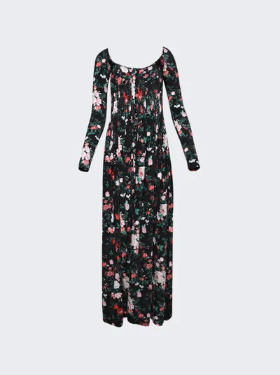 Rabanne Bedrucktes Maxikleid In Black Rose