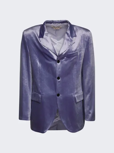 Marni Single Breasted Velvet Blazer In Purple