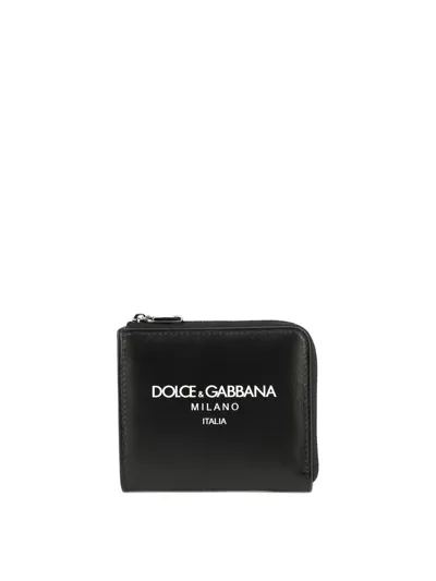 Dolce & Gabbana Zippered Card Holder Accessories In Black