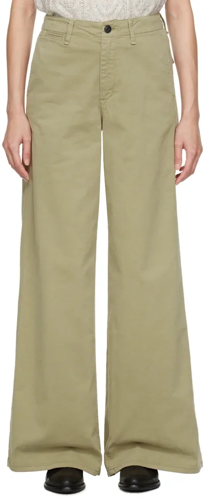 Rag & Bone Sofie Wide Leg Chino Pants In Khaki