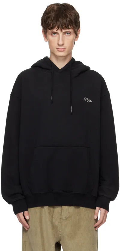 Drôle De Monsieur Logo-print Cotton Hoodie In Black