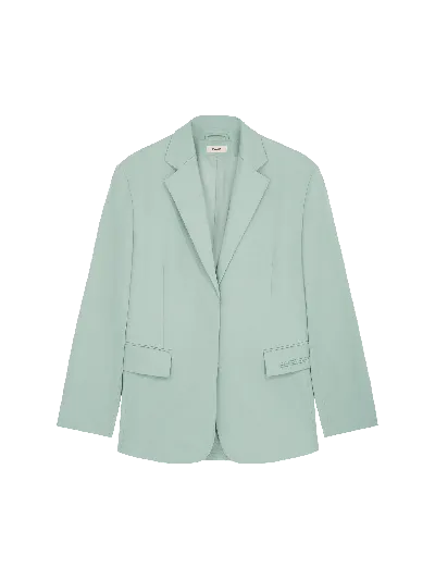 Pangaia Women's Organic Cotton Oversized Tailored Blazer — Eucalyptus Blue L