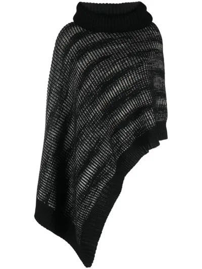 Missoni Wool Poncho In Black