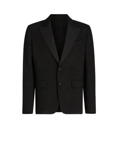 Etro Patterned-jacquard Evening Blazer In Black