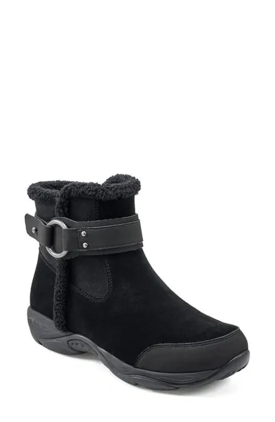 Easy Spirit Elinor Water Resistant Faux Shearling Bootie In Black