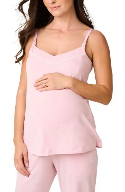 Petite Plume Luxe Pima Cotton Maternity/nursing Camisole In Pink