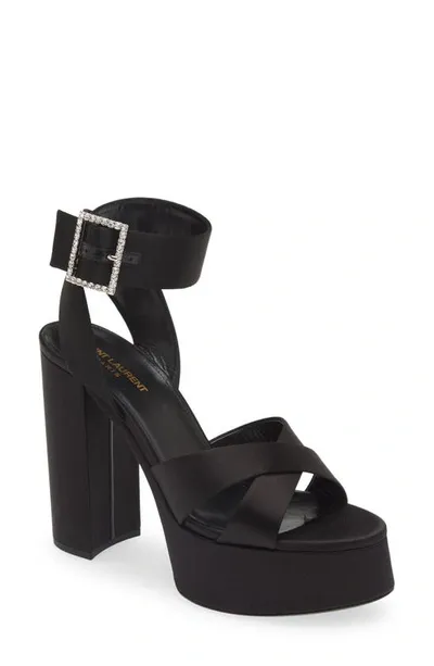 Saint Laurent Jota Platform Sandal In Black