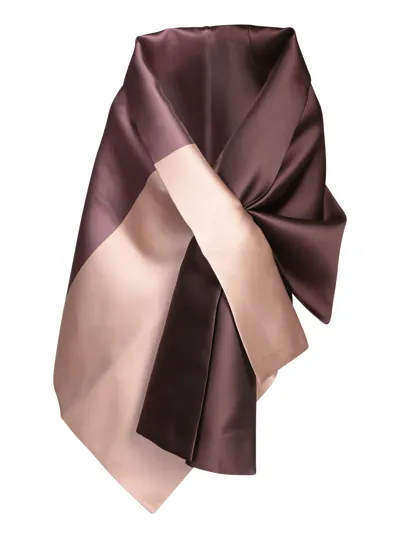 Giorgio Armani Silk Blend Powder Pink Stole In Brown