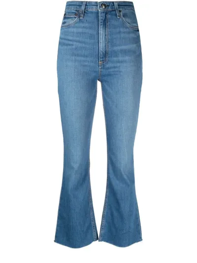 Rag & Bone Casey Flared Cropped Jeans In Blue