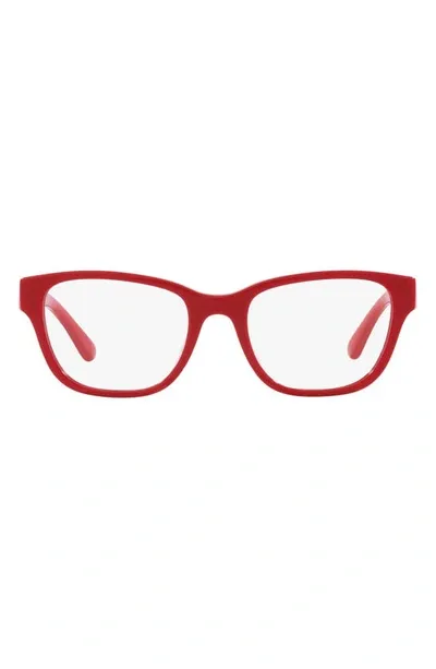 Tory Burch 52mm Rectangular Optical Glasses In Red