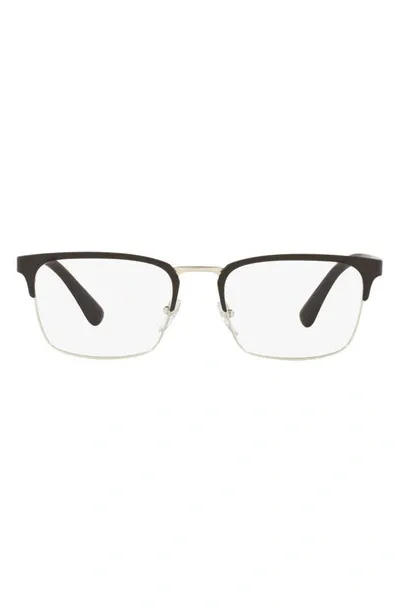 Prada 55m Rectangle Optical Glasses In Schwarz