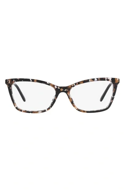 Dolce & Gabbana Tortoiseshell-effect Cat-eye Frame Glasses In Cube Black / Gold