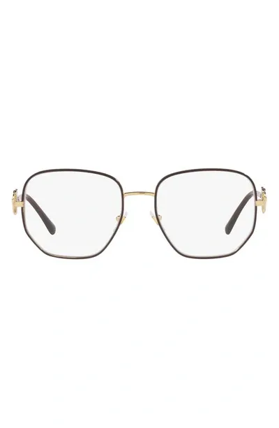 Versace 54mm Irregular Square Optical Glasses In Bordeaux