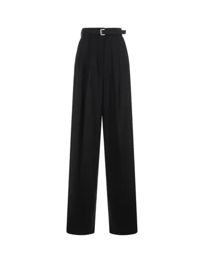 Sportmax Belted Straight Leg Trousers In Black