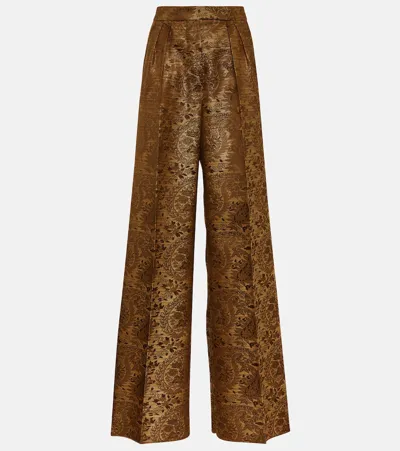 Max Mara Finire High-rise Jacquard Wide-leg Pants In Multicoloured