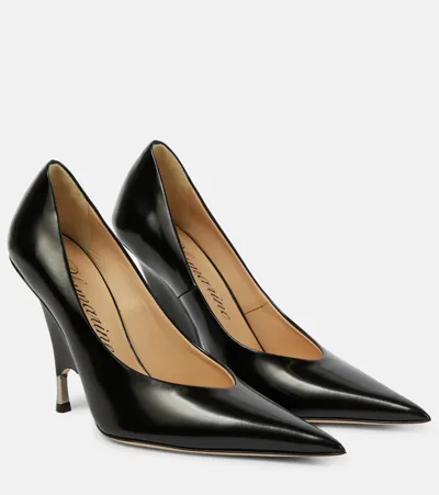 Blumarine Godiva Leather Pumps In Polished Black