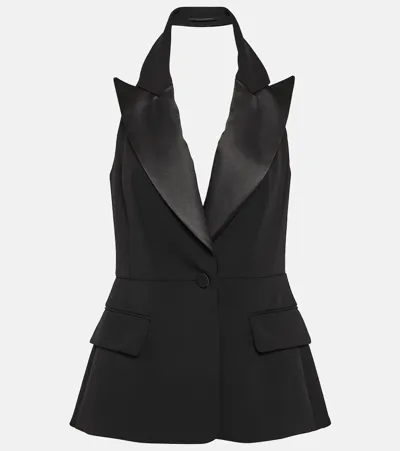 Max Mara Aletta Halterneck Wool Vest In Black