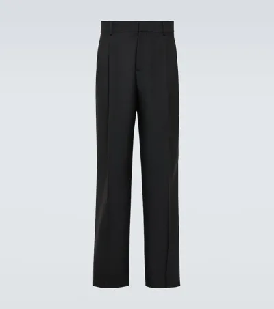 Versace Wool Slim Pants In Black