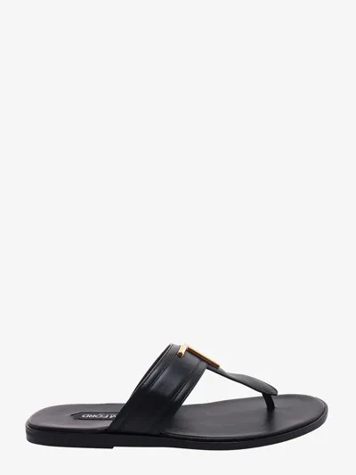 Tom Ford Leather Sandal In Black