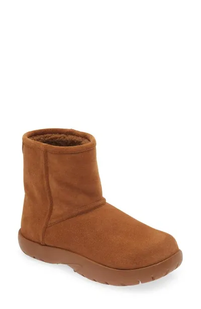 Bottega Veneta Snap Genuine Shearling Ankle Boot In 7665 Caramel