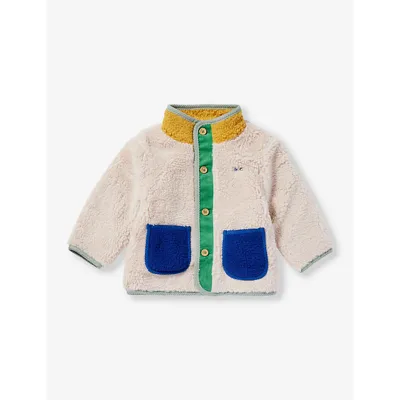 Bobo Choses Babies' Logo-embroidered Shearling Jacket In Multicolor