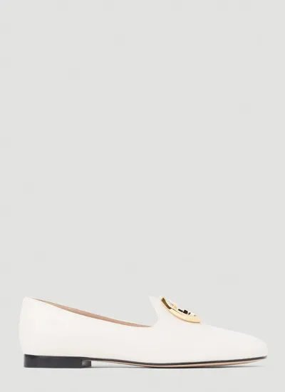 Gucci Logo Plaque Loafers In White