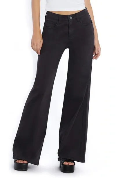 Wash Lab Denim Willa Sailor Wide Leg Jeans In Onyx