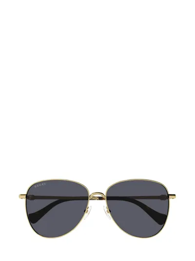 Gucci Eyewear Aviator Frame Sunglasses In Gold