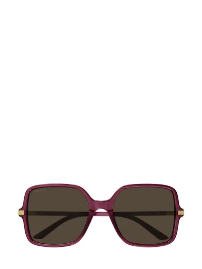 Gucci Eyewear Square Frame Sunglasses In Red