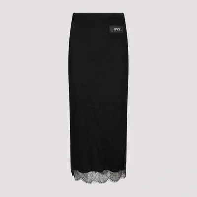 Dolce & Gabbana Lace Pencil Skirt In N Black