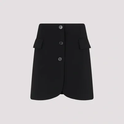 Lanvin Short Tailored Mini Skirt In Black