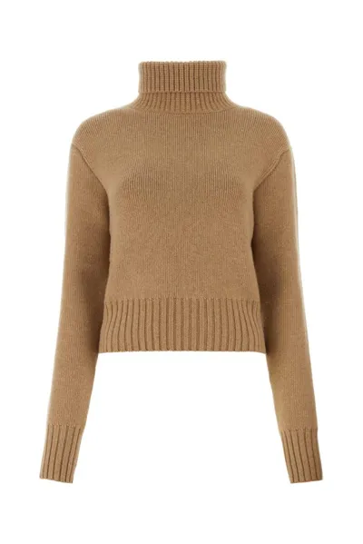 Khaite The Jovie Cropped Cashmere Jumper In Braun