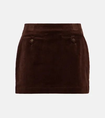 Staud Women's Annette Corduroy Miniskirt In Mahogany