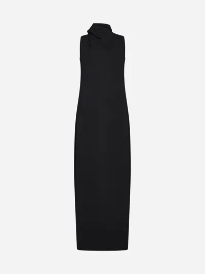 Giorgio Armani Viscose Long Dress In Black