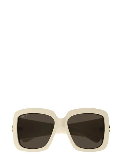 Gucci Eyewear Square Frame Sunglasses In Beige