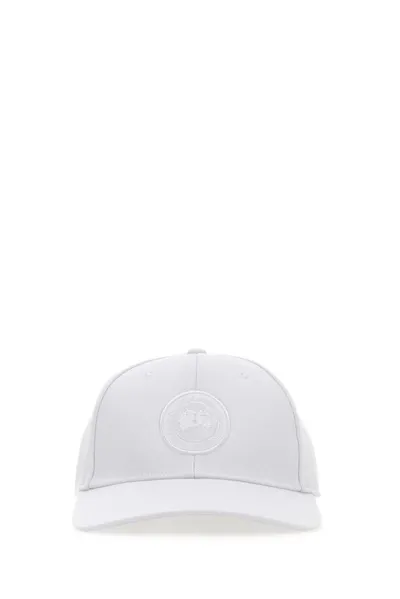 Canada Goose Logo Embroidered Tonal Baseball Cap In White