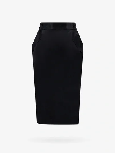 Saint Laurent Midi Skirt In Black