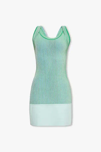 Jacquemus Short Knitted Dress La Robe Maille Turbi Green