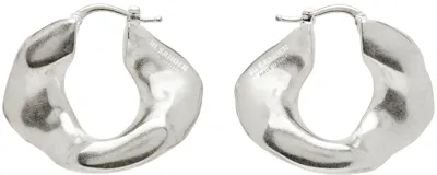 Jil Sander Sculpted Chunky Hoop Earrings In Silver