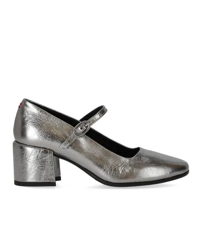 Halmanera Mary Jane Metal Stahl Pumps In Silver