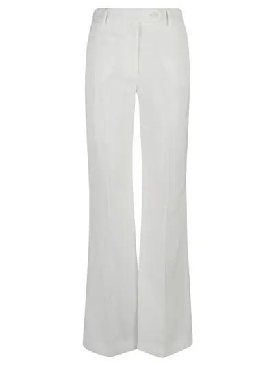 True Royal Linen Flared Trousers In White