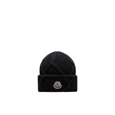 Moncler Collection Wool Beanie Black In Noir