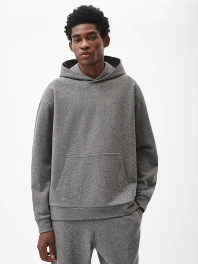 Pangaia Recycled Wool Jersey Hoodie In Volcanic Grey