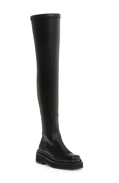 Valentino Garavani M-way Rockstud Platform Over The Knee Boot In Black