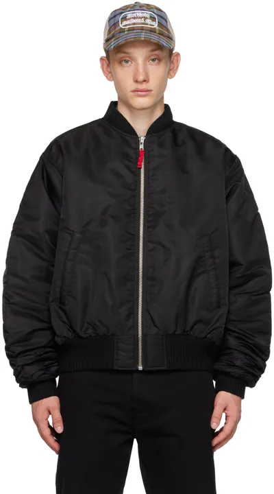 Stockholm Surfboard Club Nylon Bomber Jacket In Black