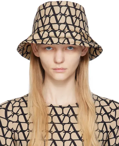 Valentino Garavani Toile Iconographe Bucket Hat In Beige