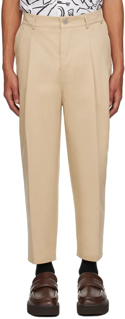 Drôle De Monsieur Beige 'le Jean Cropped' Trousers In Neutrals