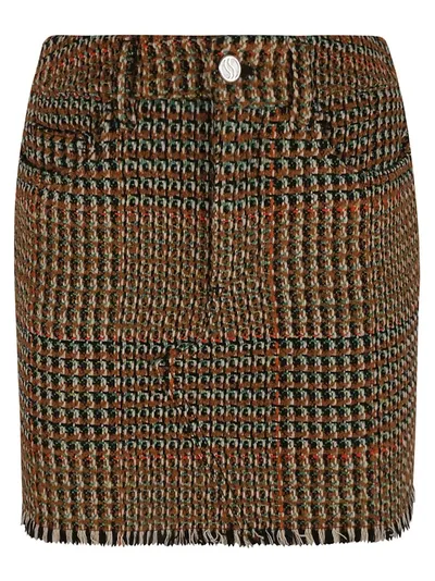 Stella Mccartney Tweed Mini Skirt In Camel