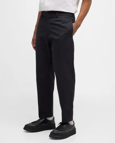 Jil Sander Straight-leg Cotton Trousers In Blue